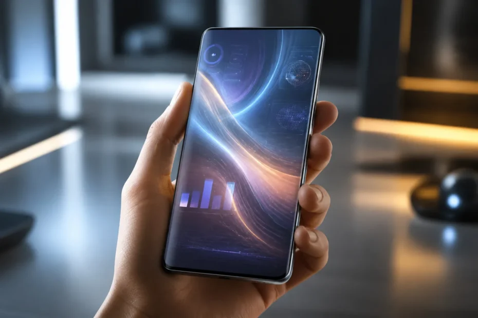 Smartphone futuriste conceptuel